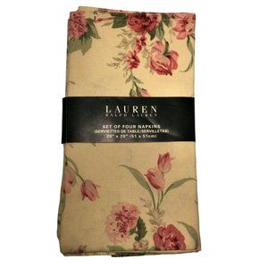 NWT  Ralph Lauren Set of 4 New Napkins FLOWER SHED
